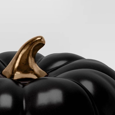 Large Ceramic Halloween Pumpkin With Gold Stem - Threshold⢠- Image 2