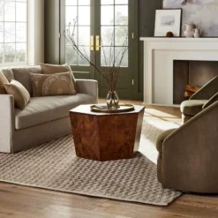 Checkered Stripe Rug Brown - Threshold⢠Designed With Studio McGee