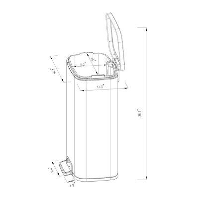 45L Rectangular Step Trash Can - Brightroom⢠- Image 4