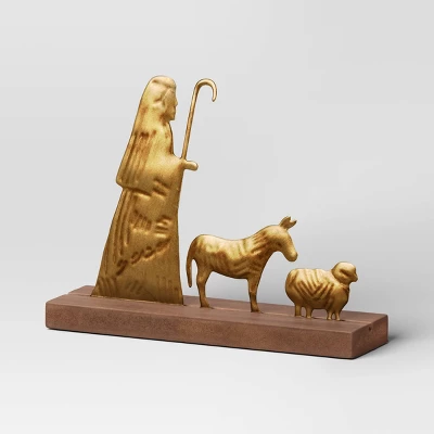 3pc Metal Christmas Nativity Scene Figurine Set - Wondershop⢠Gold - Image 2