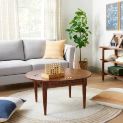 Round 6' Multi Stripe Braided Jute Area Rug Cream/Tan - Hearth & Hand⢠With Magnolia