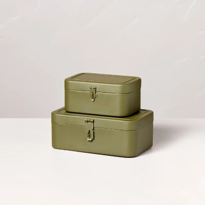 Decorative Metal Storage Box Green - Hearth & Hand⢠With Magnolia - Image 2