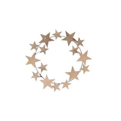 Napco 19" Gold Star Christmas Wreath