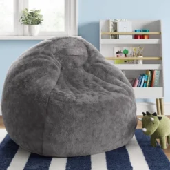 XL Fuzzy Kids' Bean Bag Gray - Pillowfortâ˘