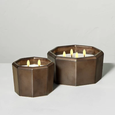 Octagonal Ceramic Autumn Cider Fall Jar Candle Metallic Bronze - Hearth & Hand⢠With Magnolia - Image 3