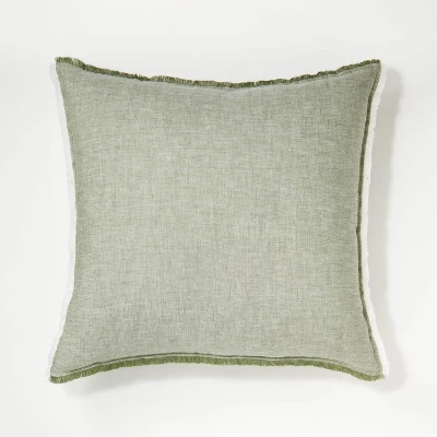 Oversized Reversible Linen Square Throw Pillow With Frayed Edges - Threshold⢠Designed With Studio McGee - Image 7