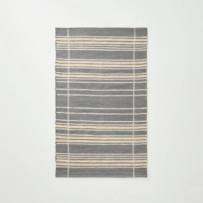 Wool Blend Variegated Stripe Area Rug Dark Gray - Hearth & Hand⢠With Magnolia - Image 5