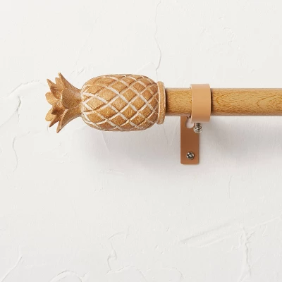 Pineapple Faux Wood Curtain Rod Natural Wood - Opalhouse™ Designed With Jungalow™ - Image 5