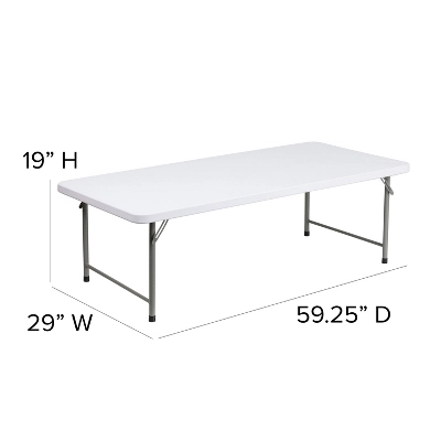 Flash Furniture 4.93-Foot Kid's Granite White Plastic Folding Table - Image 3