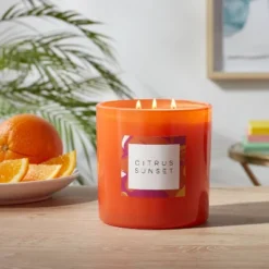 28oz Glass Citrus Sunset Candle Orange - Opalhouseâ˘