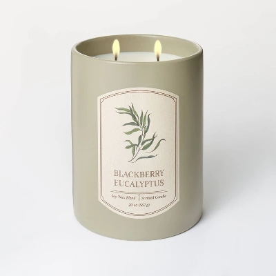 20oz Ceramic Blackberry Eucalyptus Candle Green - Threshold⢠Designed With Studio McGee - Image 2