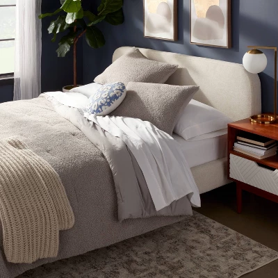 3pc King Traditional Cozy Chenille Comforter And Sham Set Gray - Thresholdâ˘