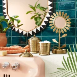 18" X 24" Wood Resin Decorative Wall Mirror Brown - Opalhouse⢠Designed With Jungalowā¢