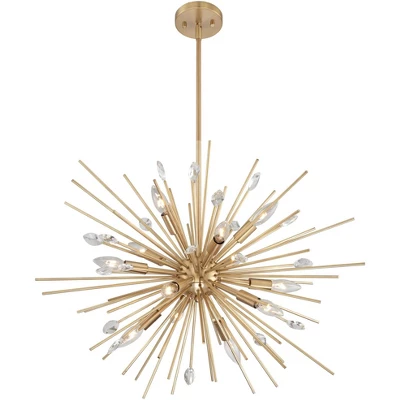 Possini Euro Design Janae Plated Gold Chandelier 29 1/2" Wide Modern Sputnik 12-Light Fixture For Dining Room House Foyer Kitchen Island Entryway - Image 4