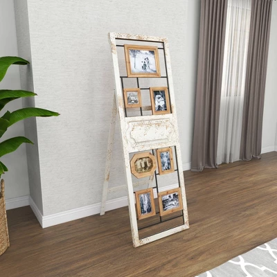 Wood 6 Slot Wall Photo Frame With Floor Stand Brown - Olivia & May - Image 12