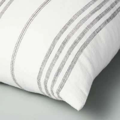 24"x24" Vertical Stripe Oversized Throw Pillow Sour Cream/Gray - Hearth & Hand⢠With Magnolia - Image 3