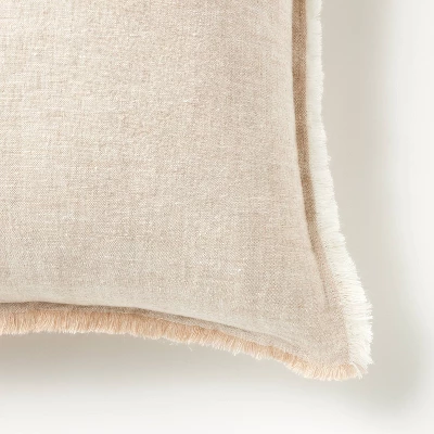 Oversized Reversible Linen Square Throw Pillow With Frayed Edges - Threshold⢠Designed With Studio McGee - Image 2