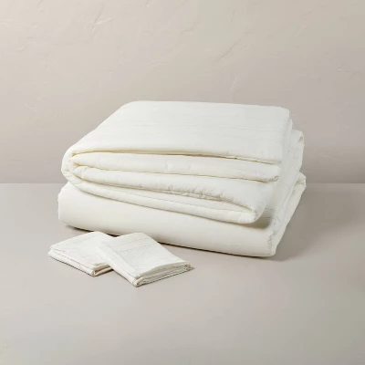 Fine Stripe Comforter Set Sour Cream/Twilight Taupe - Hearth & Hand⢠With Magnolia - Image 2