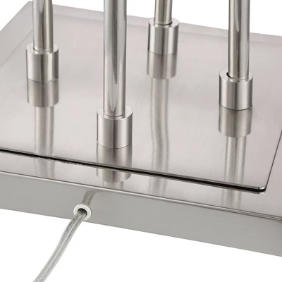 Possini Euro Design Athena Modern Floor Lamp 72" Tall Brushed Nickel 4 Light Tree Clear Outer Opal Inner Double Glass Shade For Living Room Bedroom - Image 4