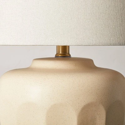 Faceted Ceramic Table Lamp Taupe/Cream (Includes LED Light Bulb) - Hearth & Hand⢠With Magnolia - Image 3