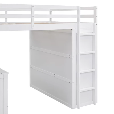 Full Size Loft Bed With Drawers, Desk And Wardrobe - ModernLuxe - Image 9