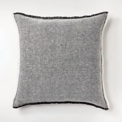 Oversized Reversible Linen Square Throw Pillow With Frayed Edges - Threshold⢠Designed With Studio McGee - Image 5