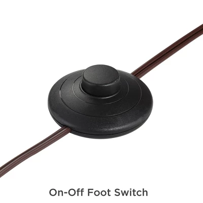 Franklin Iron Works Tahoe Rustic Industrial Downbridge Arc Floor Lamp 60" Tall Bronze Metal Faux Leather Empire Shade For Living Room Reading Bedroom - Image 4