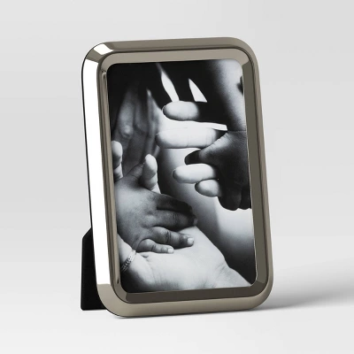 Polished Chrome Rounded Metal Table Frame Silver - Threshold⢠- Image 4