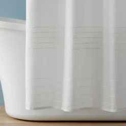 Boucle Stripe Shower Curtain Sour Cream - Hearth & Hand⢠With Magnolia