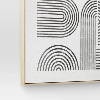 45" X 55" Line Art I Framed Kraft Wall Canvas - Threshold⢠- Image 3
