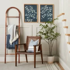 (Set Of 2) 18"x24" Honeysuckle Print Framed Wall Art - Hearth & Hand⢠With Magnolia