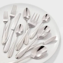 65pc Luxor 18/10 Stainless Steel Flatware Set - Threshold Signatureâ˘