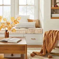 Chunky Cable Knit Fall Throw Blanket Toasted Almond - Hearth & Hand⢠With Magnolia