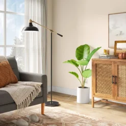 Crosby Bell Schoolhouse Floor Lamp Matte Black (Includes LED Light Bulb) - Thresholdâ˘