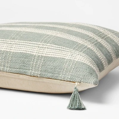 Woven Plaid Throw Pillow With Tassel Zipper - Threshold⢠Designed With Studio McGee - Image 3