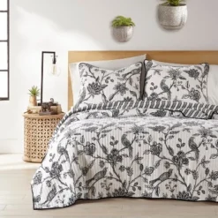 Tanzie Black Quilt Set - Black & White - Levtex Home