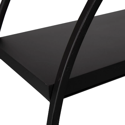 24" Diameter Sequoia Wood And Metal Round Wall Shelf - Kate & Laurel All Things Decor - Image 2