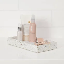 Terrazzo Bath Tray White - Thresholdâ˘