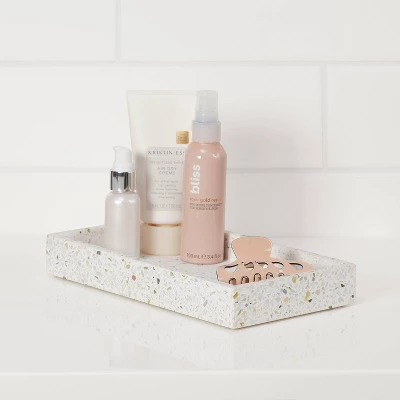 Terrazzo Bath Tray White - Thresholdâ˘