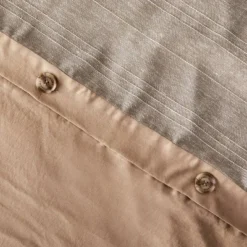 3pc Heathered Stripe Duvet Cover Bedding Set Brown - Hearth & Hand⢠With Magnolia