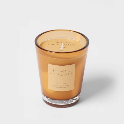 Colored Vase Glass With Dustcover Tobacco And Bergamot Candle Yellow - Threshold⢠- Image 6