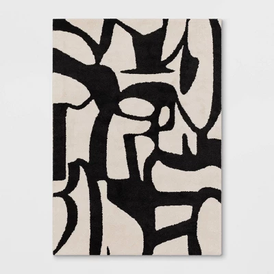 Abstract Inkblot Rug Black/White - Threshold⢠- Image 4