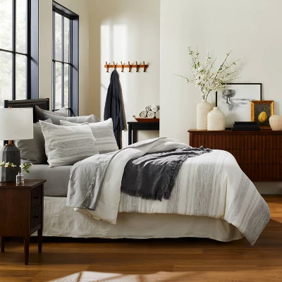 3pc Heathered Stripe Comforter Bedding Set - Hearth & Hand⢠With Magnolia - Image 3