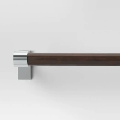 Dark Faux Wood Curtain Rod Nickel - Threshold⢠- Image 4