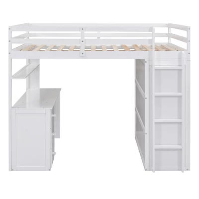 Full Size Loft Bed With Drawers, Desk And Wardrobe - ModernLuxe - Image 6