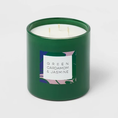 28oz Glass Cardamom & Jasmine Candle Green - Opalhouse⢠- Image 2