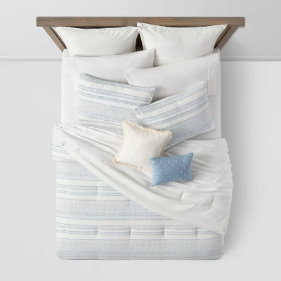 8pc Clipped Jacquard Stripe Comforter Bedding Set - Threshold⢠- Image 2