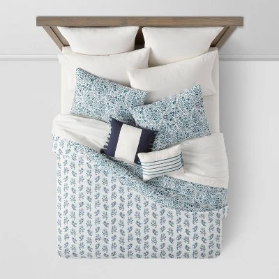 12pc Reversible Paisley Print Comforter & Sheets Set Blue/Dark Teal Blue - Threshold⢠- Image 3